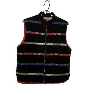 Susan Bristol Vest Womens M Quilted Corduroy Stripe Puffer Full Zip